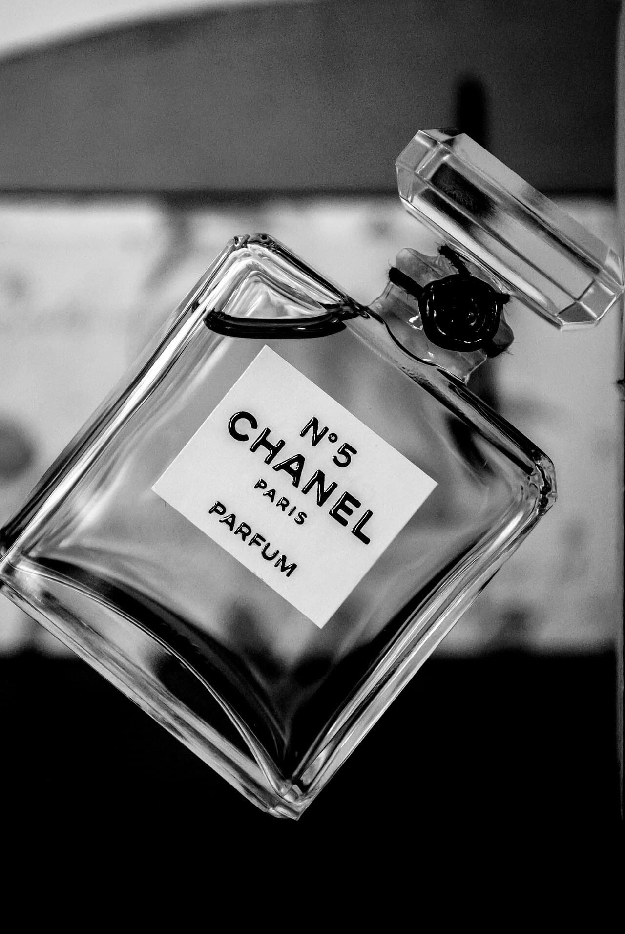 A bottle of Chanel N°5 parfum
